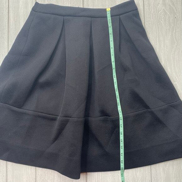Mossaic Women's Black Mesh Pleated Knee Length A-Line Skirt Size 10 - Picture 6 of 8